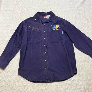 VINTAGE Looney Tunes Tweety Bird Button Down Shirt